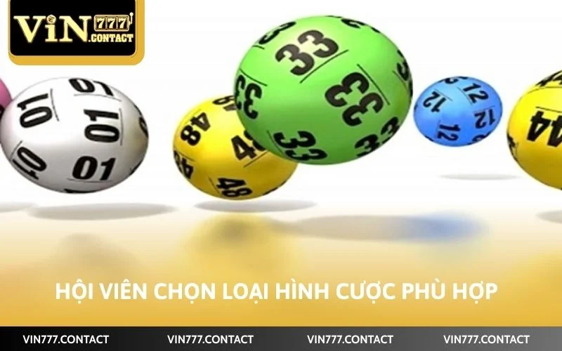 Hội viên lựa chọn loại hình cược phù hợp với nhu cầu
