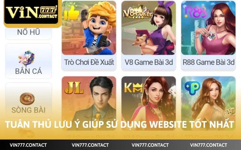 Cách Dùng Bản Web Vin777 Cùng 5 Bước Đơn Giản Nhất 5 Tuân thủ lưu ý giúp sử dụng website tốt nhất